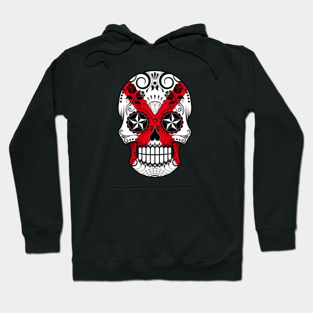 Northern Ireland Flag Sugar Skull with Roses Hoodie by jeffbartels